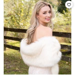 Ivory faux fur wrap faux fur stole faux fur shawl